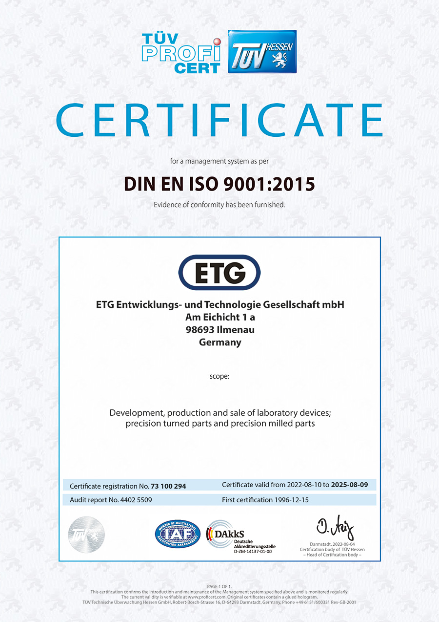 Certificate ISO 9001:2015